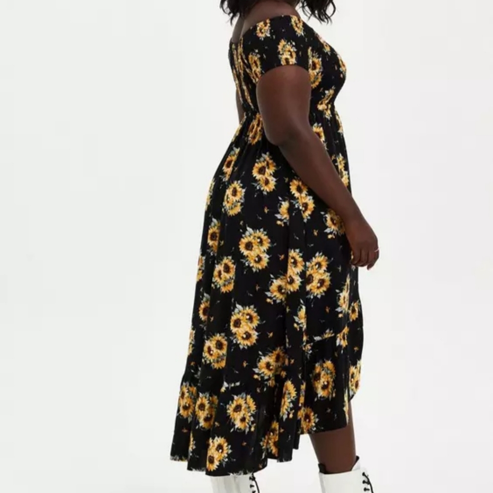 Torrid Sunflower Off Shoulder Dress - Picture 2 of 5